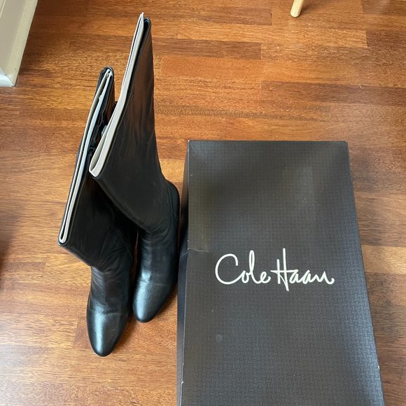 Cole Haan Black Leather Boots, Great Condition - Picture 2 of 8